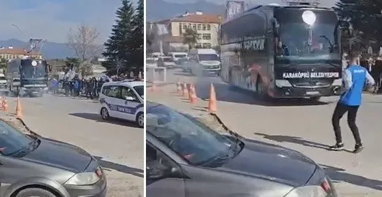 Karaköprü Belediyespor takım otobüsüne saldırı!